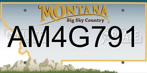 AM4G791 Montana License Plate