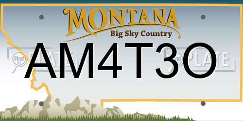 AM4T3O Montana License Plate