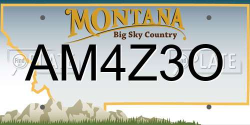 AM4Z3O Montana License Plate