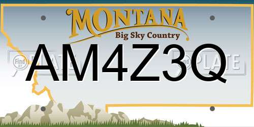 AM4Z3Q Montana License Plate