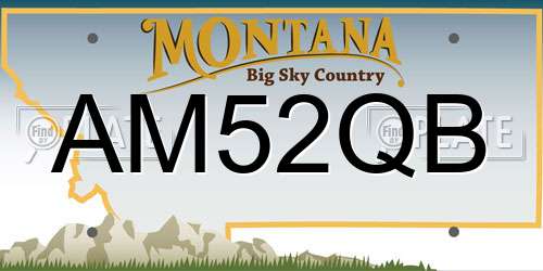 AM52QB Montana License Plate