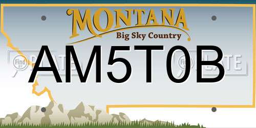 AM5T0B Montana License Plate