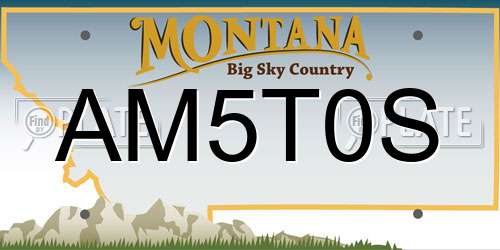 AM5T0S Montana License Plate