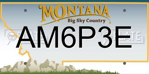 AM6P3E Montana License Plate