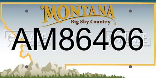 AM86466 Montana License Plate