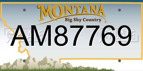 AM87769 Montana License Plate