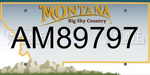 AM89797 Montana License Plate