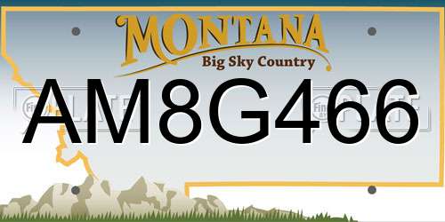 AM8G466 Montana License Plate