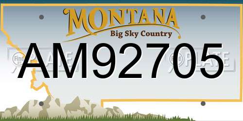 AM92705 Montana License Plate