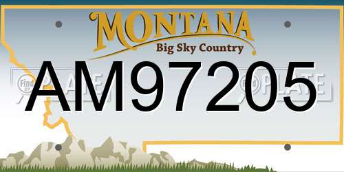 AM97205 Montana License Plate