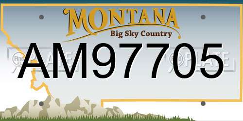 AM97705 Montana License Plate