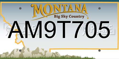 AM9T705 Montana License Plate