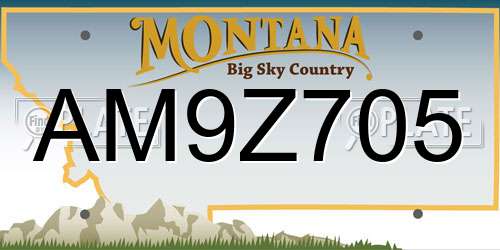 AM9Z705 Montana License Plate