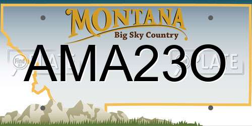 AMA23O Montana License Plate