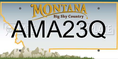 AMA23Q Montana License Plate