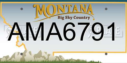 AMA6791 Montana License Plate