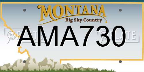 AMA730 Montana License Plate