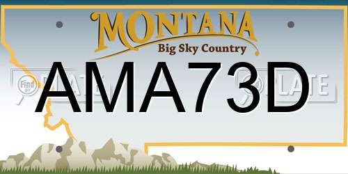AMA73D Montana License Plate