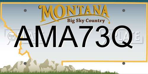 AMA73Q Montana License Plate