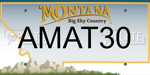 AMAT30 Montana License Plate