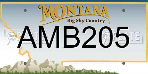 AMB205 Montana License Plate