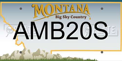 AMB20S Montana License Plate