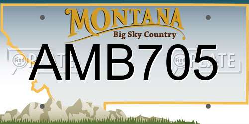 AMB705 Montana License Plate