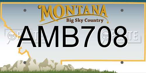 AMB708 Montana License Plate