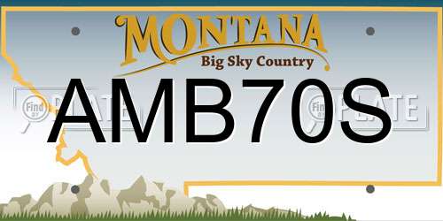 AMB70S Montana License Plate