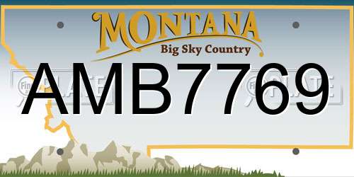 AMB7769 Montana License Plate