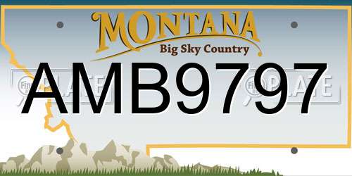 AMB9797 Montana License Plate
