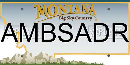 AMBSADR Montana License Plate