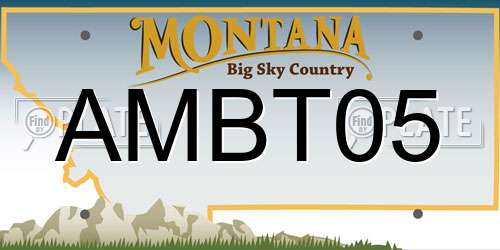 AMBT05 Montana License Plate