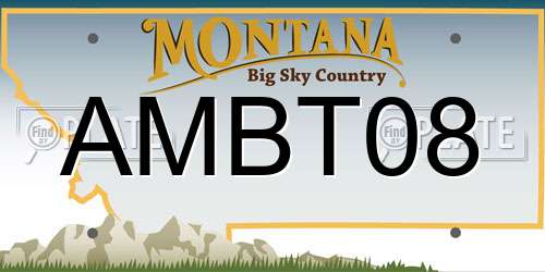 AMBT08 Montana License Plate