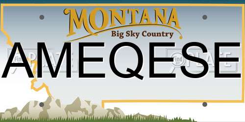 AMEQESE Montana License Plate