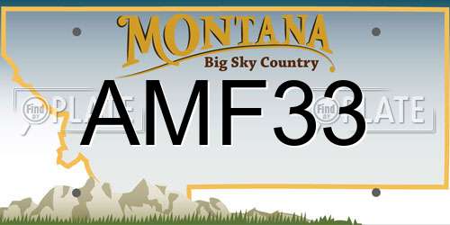 AMF33 Montana License Plate