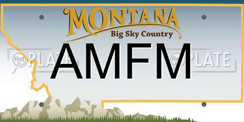AMFM Montana License Plate