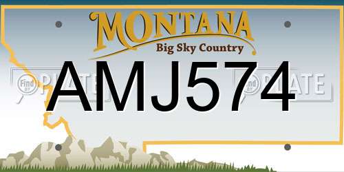 AMJ574 Montana License Plate