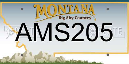 AMS205 Montana License Plate