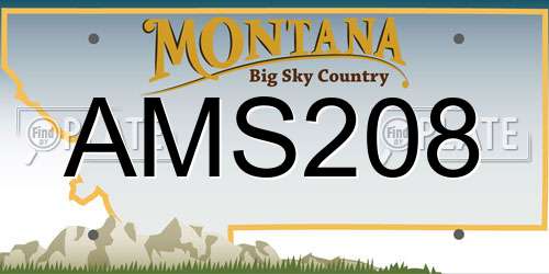 AMS208 Montana License Plate