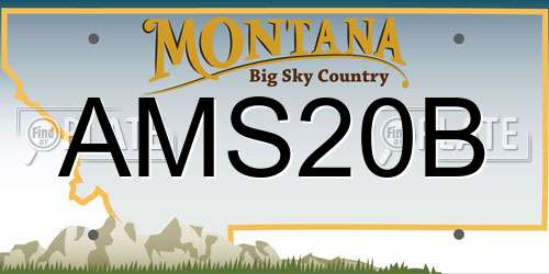AMS20B Montana License Plate