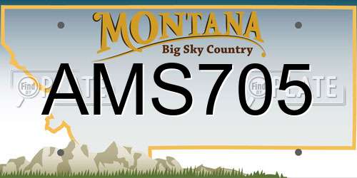AMS705 Montana License Plate