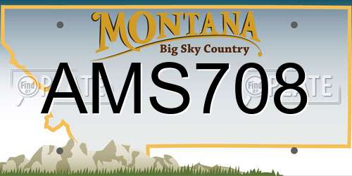 AMS708 Montana License Plate