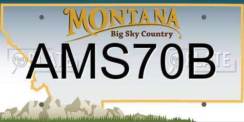 AMS70B Montana License Plate