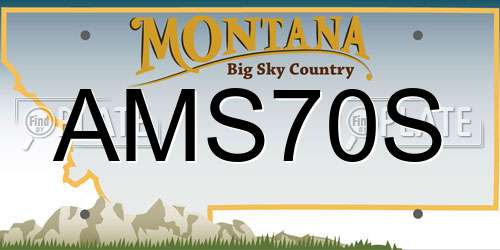 AMS70S Montana License Plate