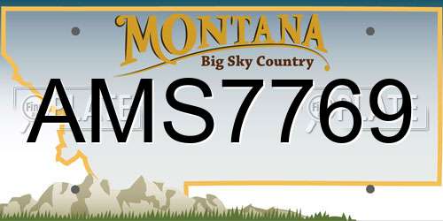 AMS7769 Montana License Plate