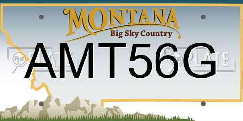 AMT56G Montana License Plate
