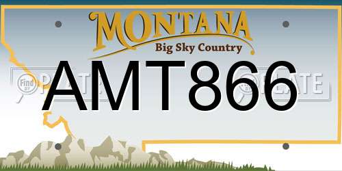 AMT866 Montana License Plate