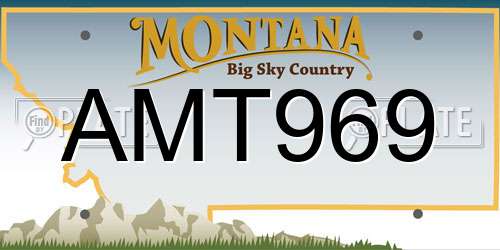 AMT969 Montana License Plate