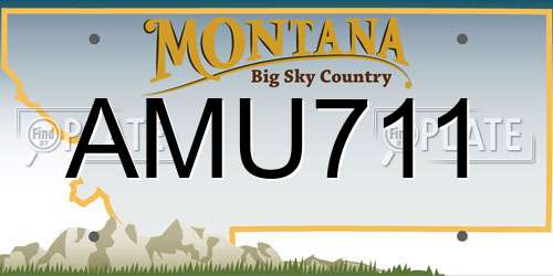 AMU711 Montana License Plate
